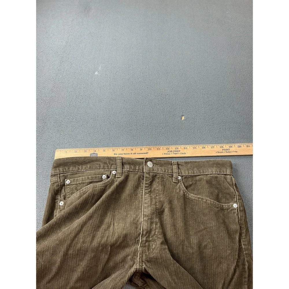 Levi Strauss Corduroy Pants Mens 34x32 Olive Green Relaxed Baggy 565 Chino